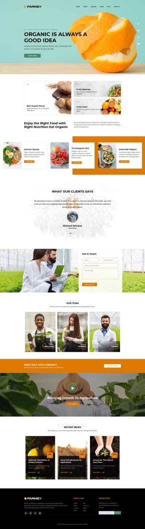 食品农业种植基地网站HTML模板