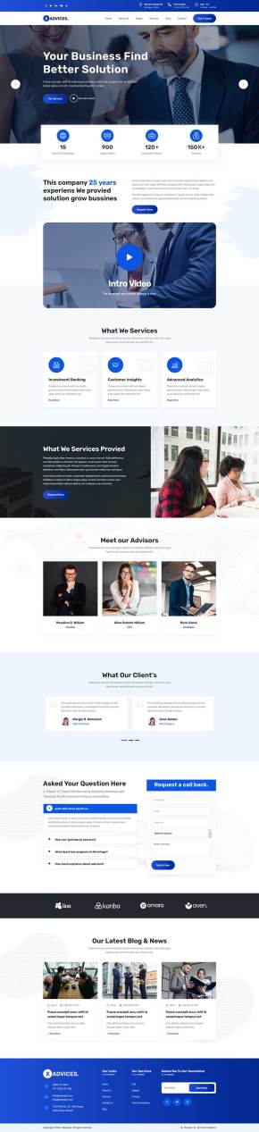 财务和咨询类企业网站HTML模板