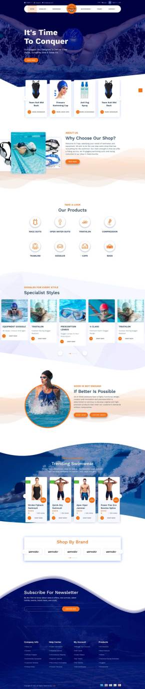 游泳运动装商店HTML电商模板