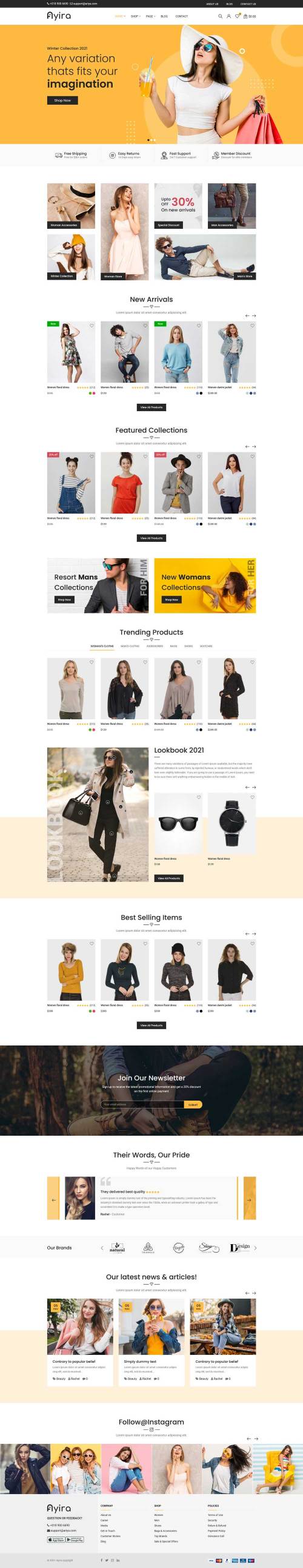 网上服装商店网站HTML模板
