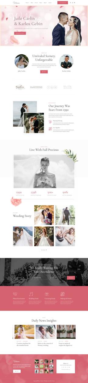精美的婚礼活动策划摄影HTML模板